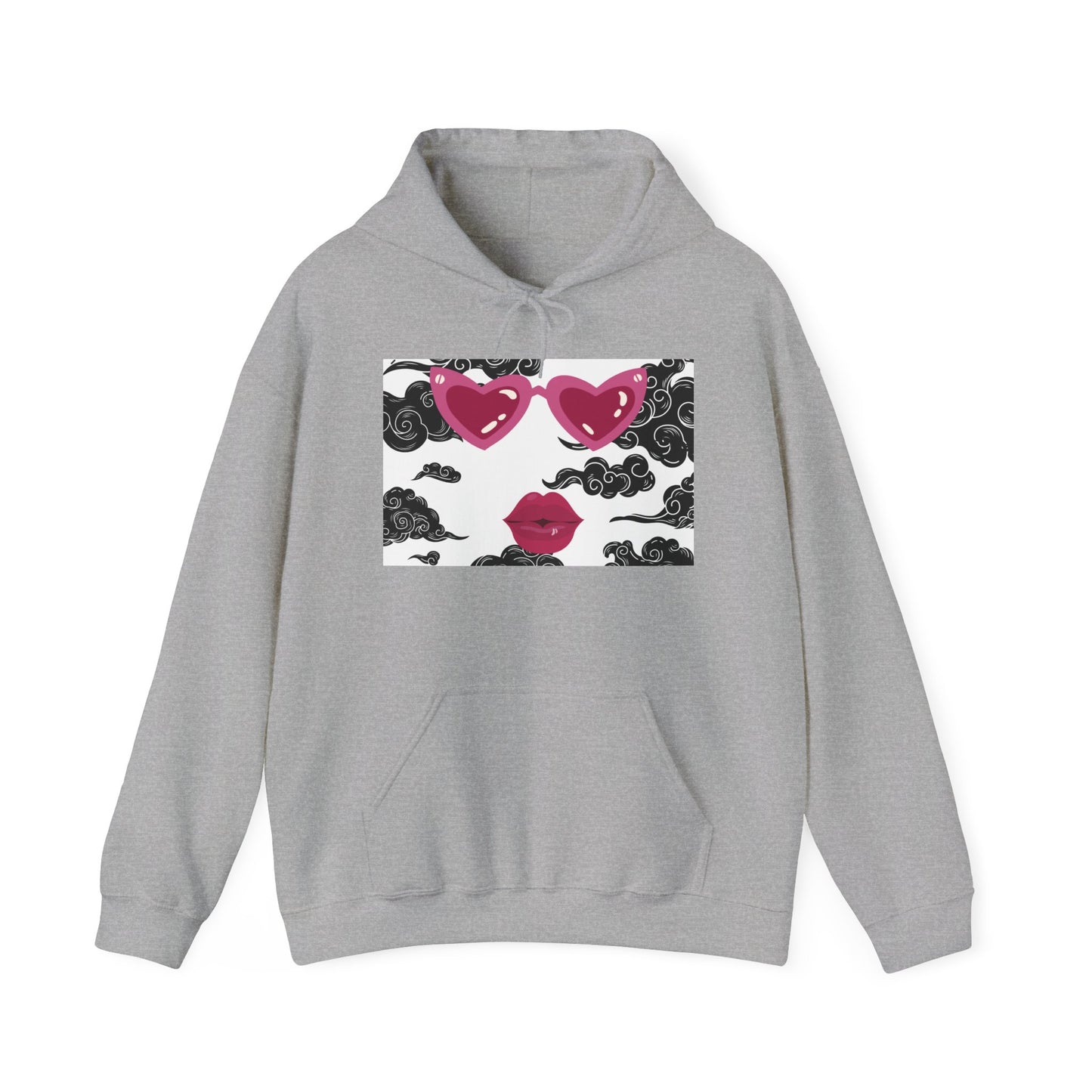 Romantic Cloud Print Hooded Sweatshirt