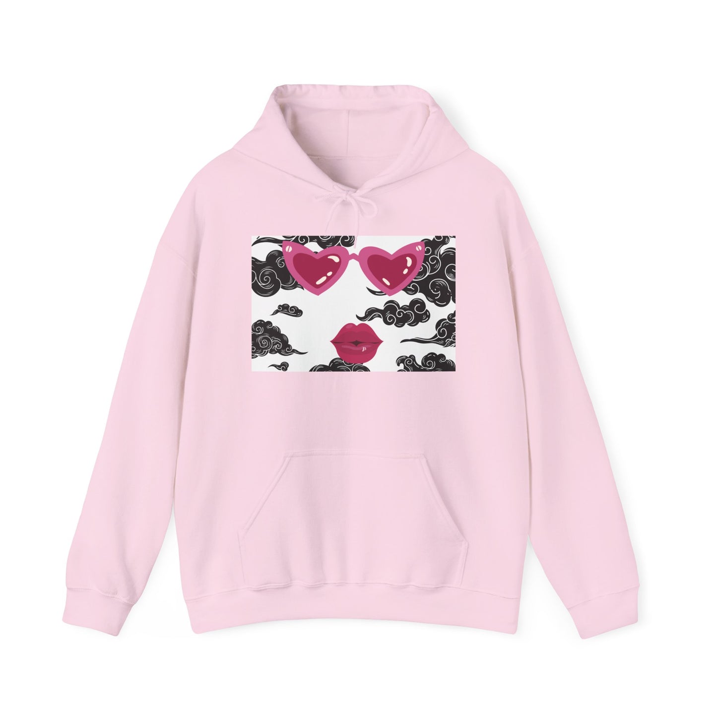 Romantic Cloud Print Hooded Sweatshirt