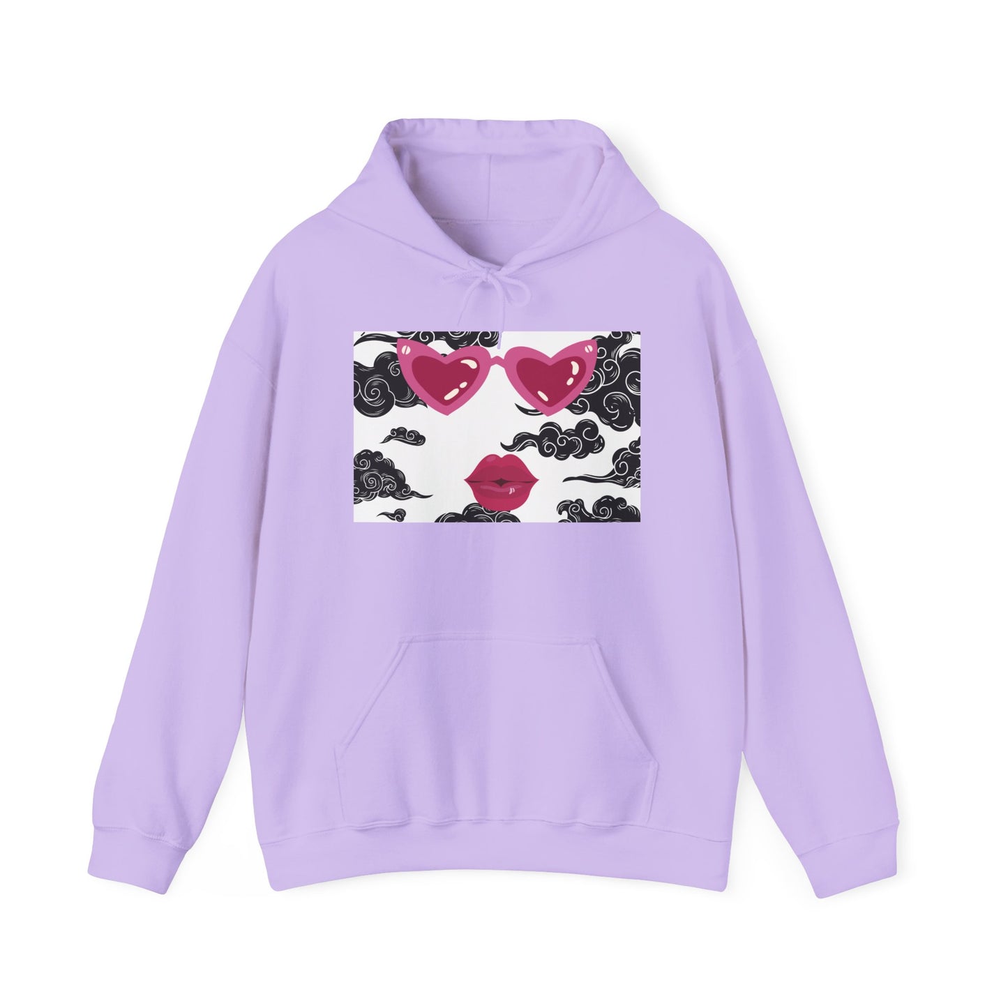 Romantic Cloud Print Hooded Sweatshirt