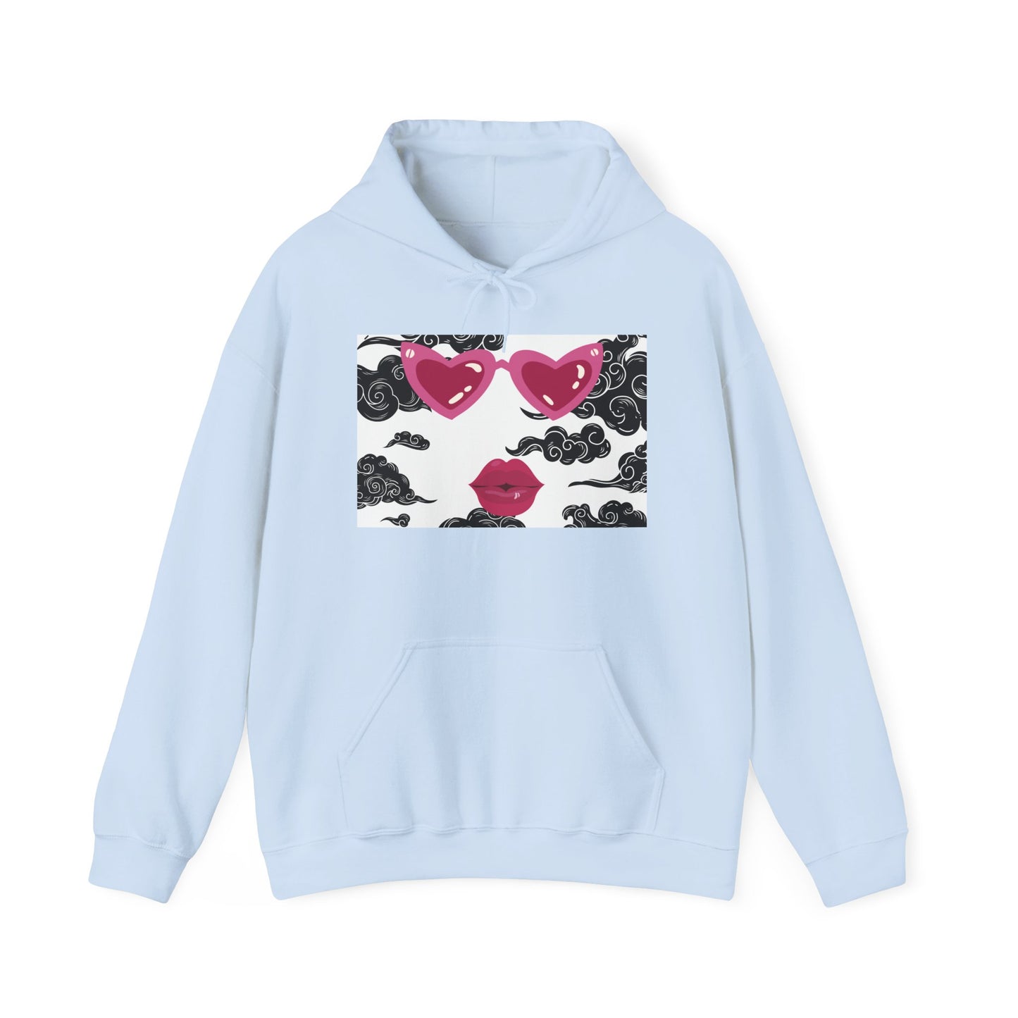 Romantic Cloud Print Hooded Sweatshirt