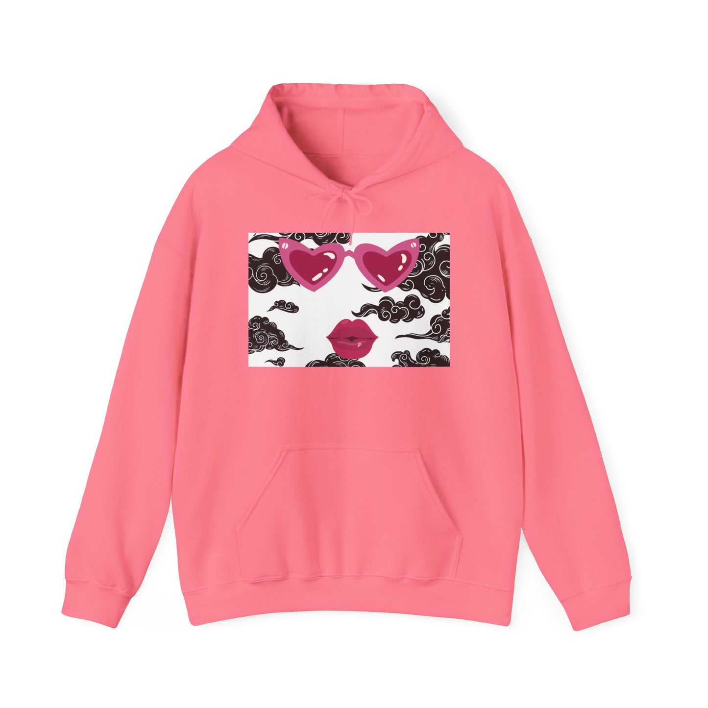 Romantic Cloud Print Hooded Sweatshirt