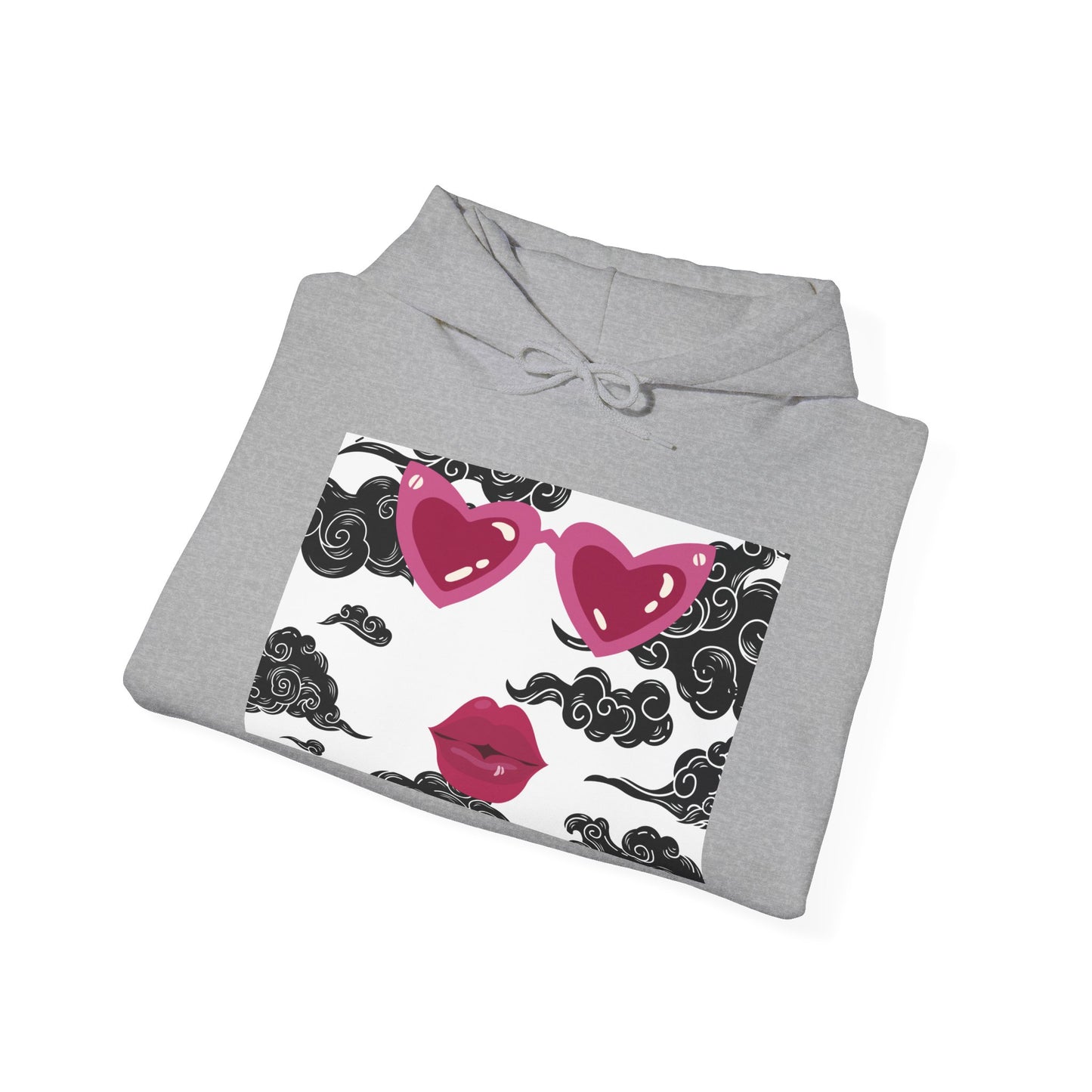 Romantic Cloud Print Hooded Sweatshirt