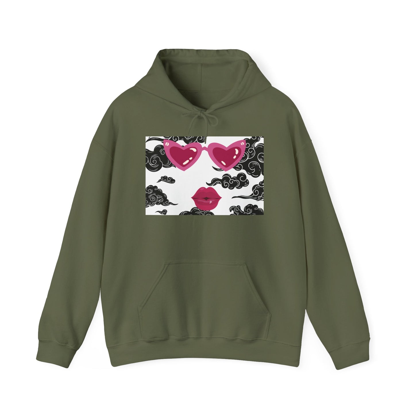 Romantic Cloud Print Hooded Sweatshirt