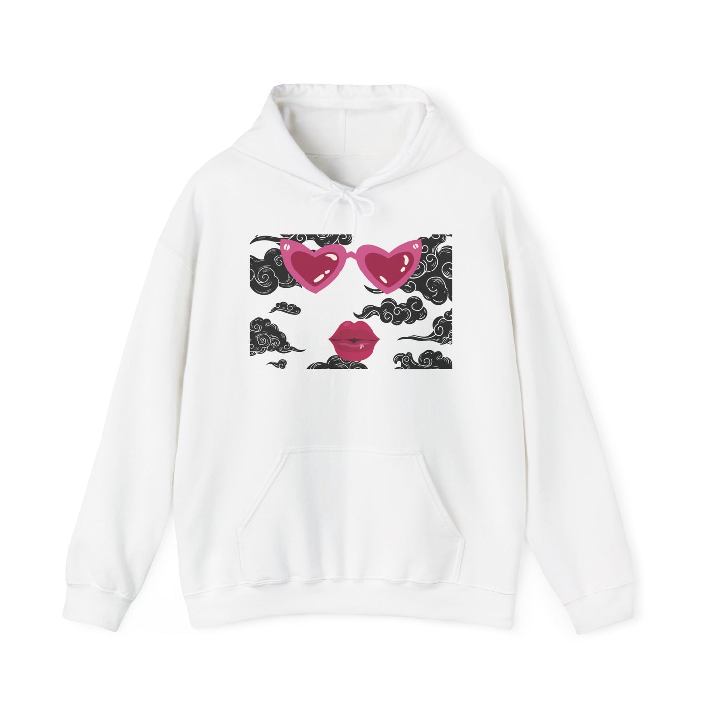 Romantic Cloud Print Hooded Sweatshirt