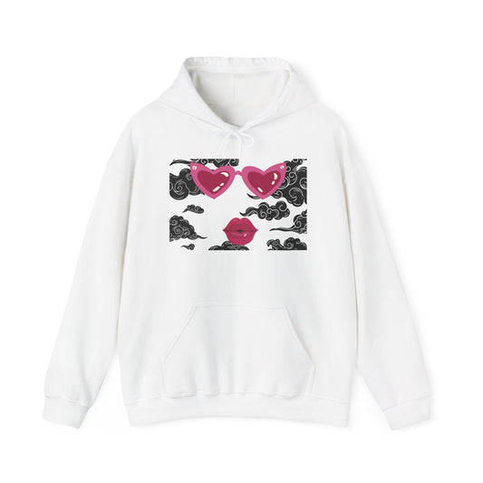 Romantic Cloud Print Hooded Sweatshirt