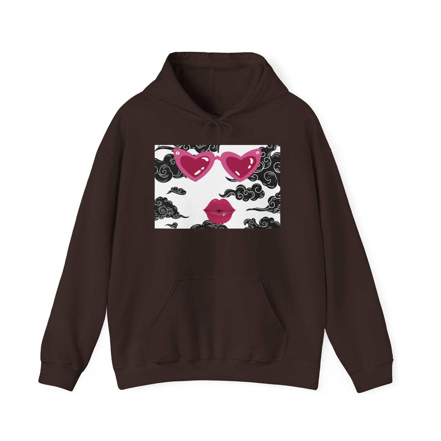 Romantic Cloud Print Hooded Sweatshirt